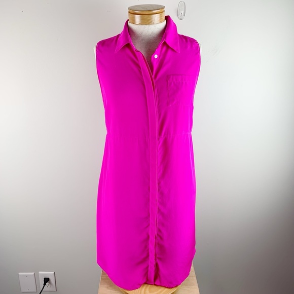 Amanda Uprichard Logan Silk Shirt Open Back, Pink - Picture 2 of 10